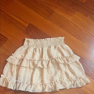 Altar’d state Animal print Ruffle Skirt - Cream